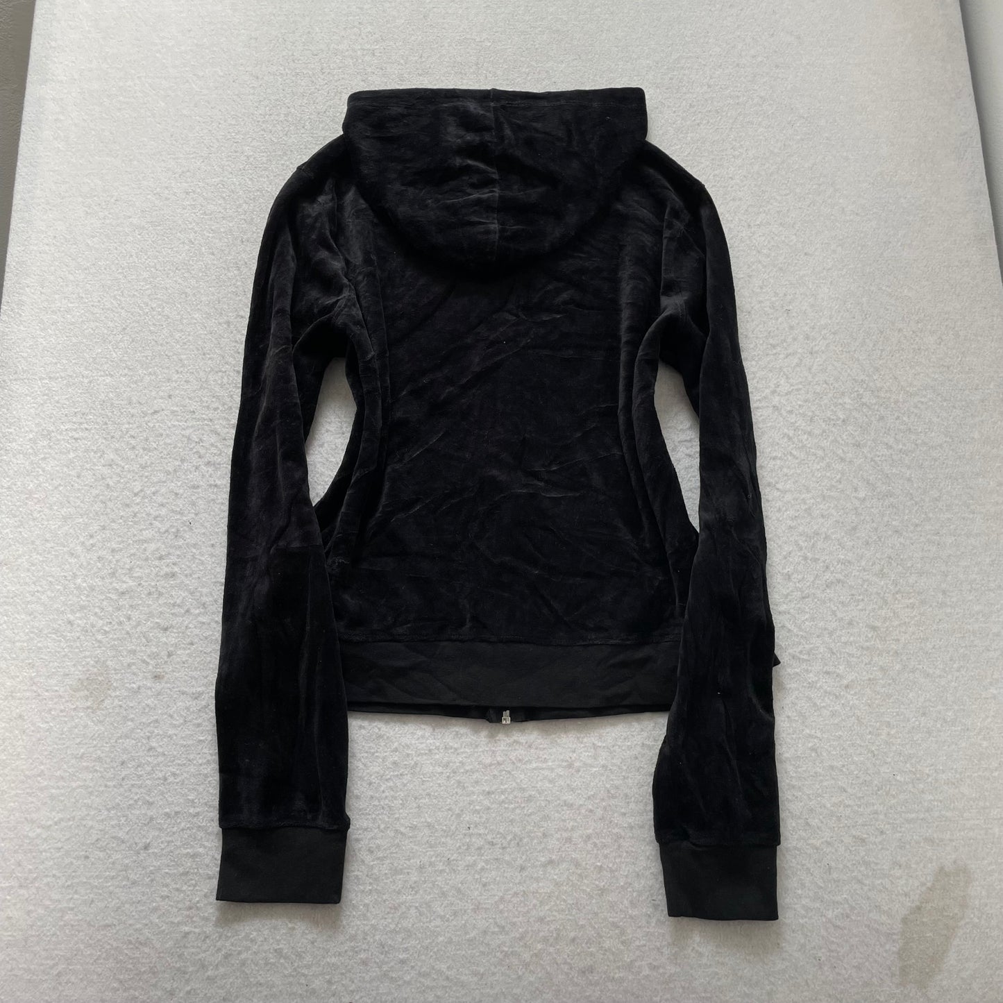 Vintage Juicy Couture Womens Black Velour Tracksuit Set Drawstring Y2k Size L/XL