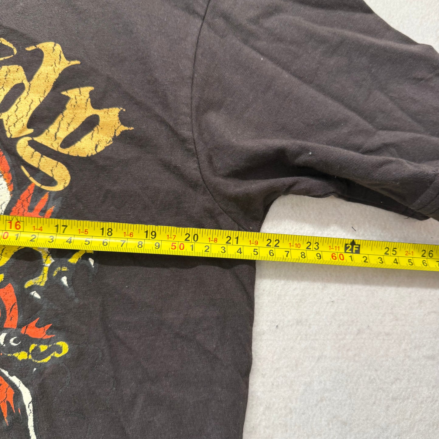 Ed Hardy Men's Dark Brown Cotton T-Shirt Short Sleeve Twin Skulls Graphic Size M