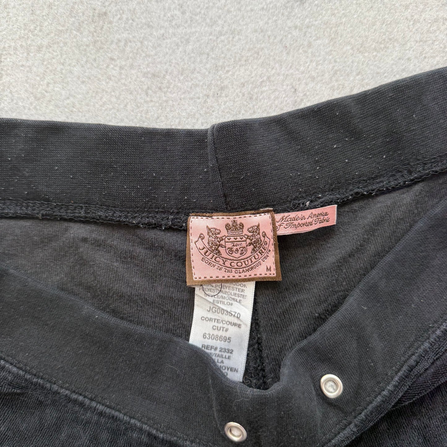 Juicy Couture Women's Black Velour Flare Leg Track Pant Loungewear Casual Size M