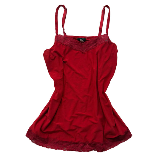 Torrid Womens Red Lace Trim Camisole Top Babydoll Chemise Sleepwear Dress Size 1