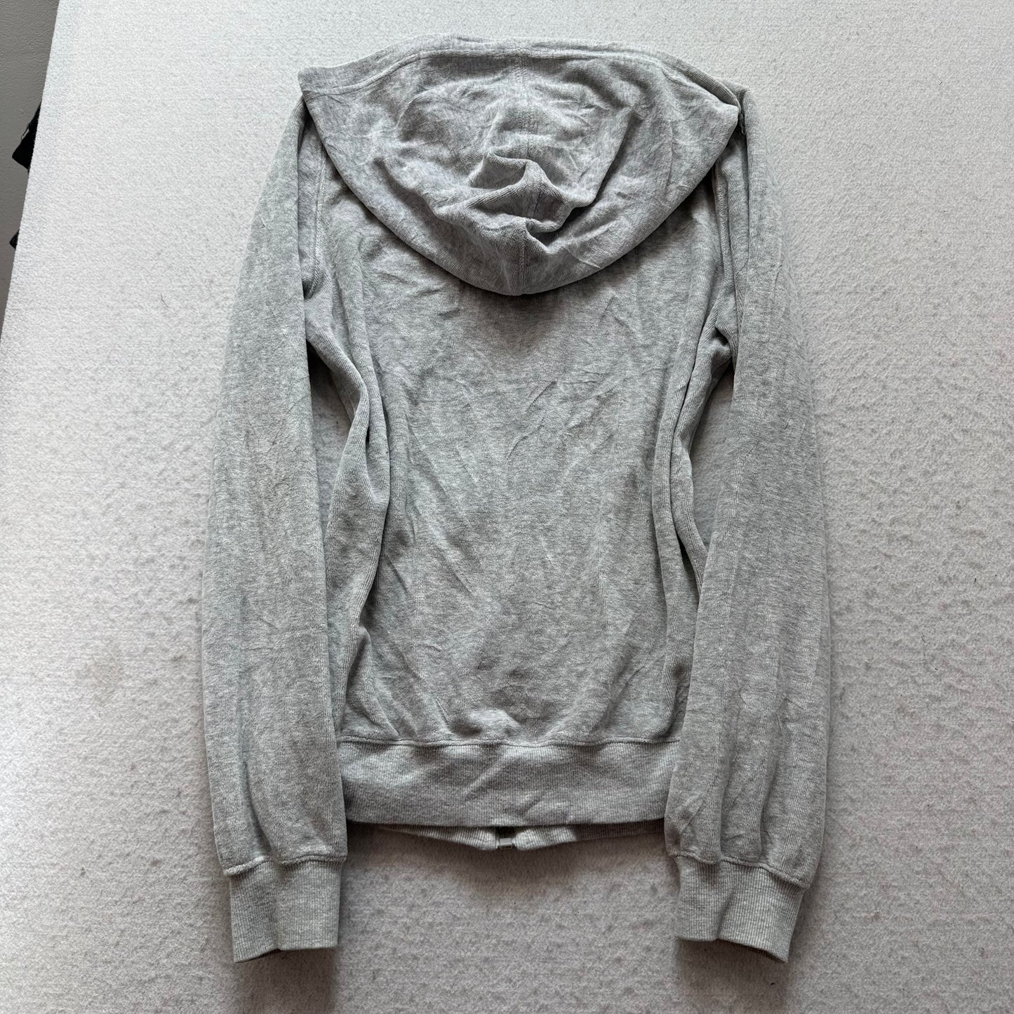 Vintage Betty Boop Women's Gray Zip-Up Hoodie Embroidered Logo Classic Size 34