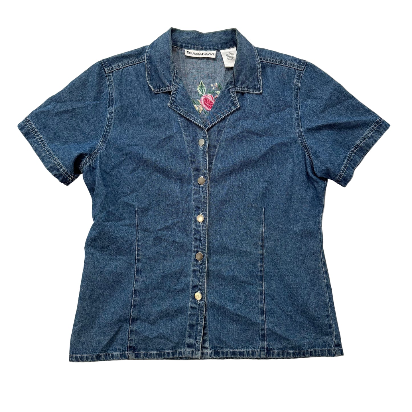 Vintage Draper’s & Damon’s denim embroidered top medium - Clean Curriculums 