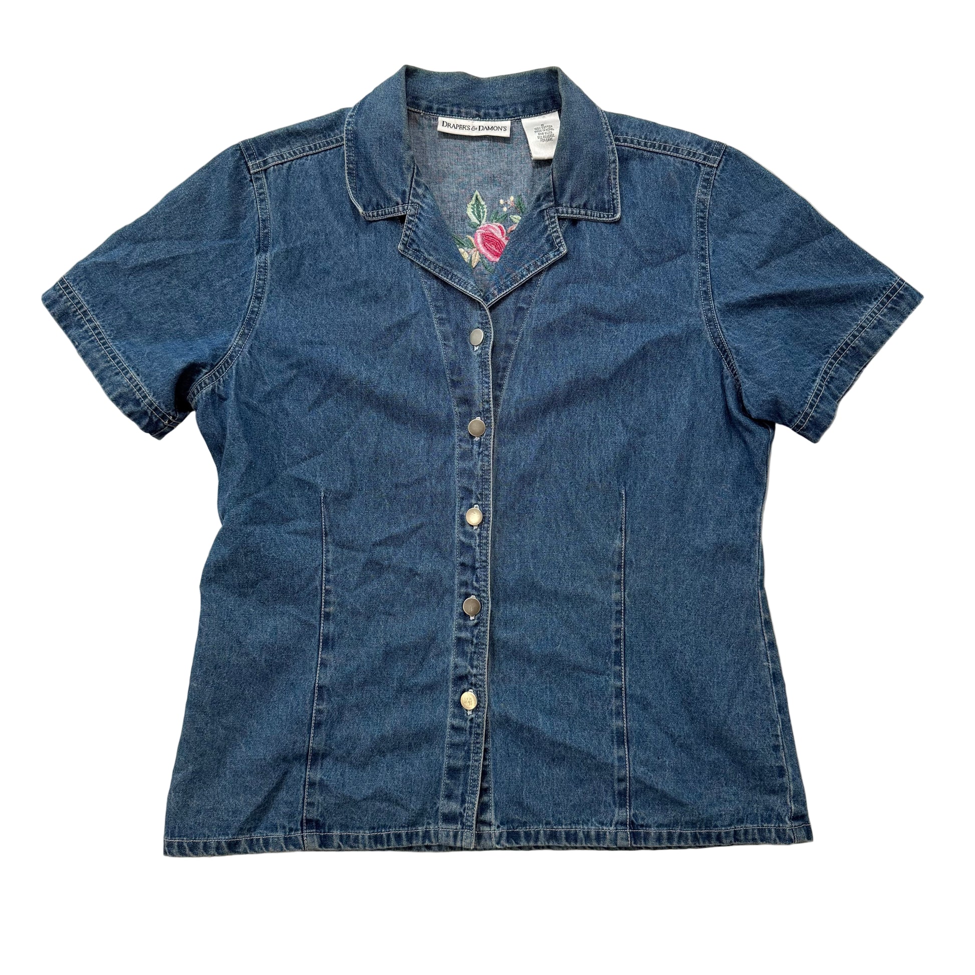 Vintage Draper’s & Damon’s denim embroidered top medium - Clean Curriculums 