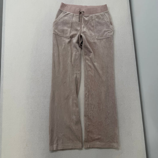 Juicy Couture light velour pink snap-pocket flare pants size S