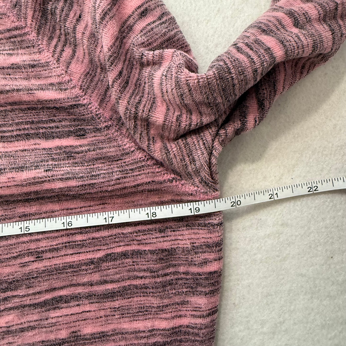 Vintage Juicy Couture Women's Heathered Pink Gray Velour Full Zip Hoodie Size L