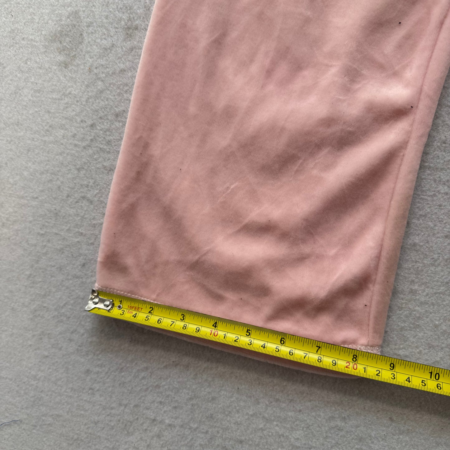 Juicy Couture Womens Pink Velour Flare Track Pant Loungewear Glitter Logo Size M