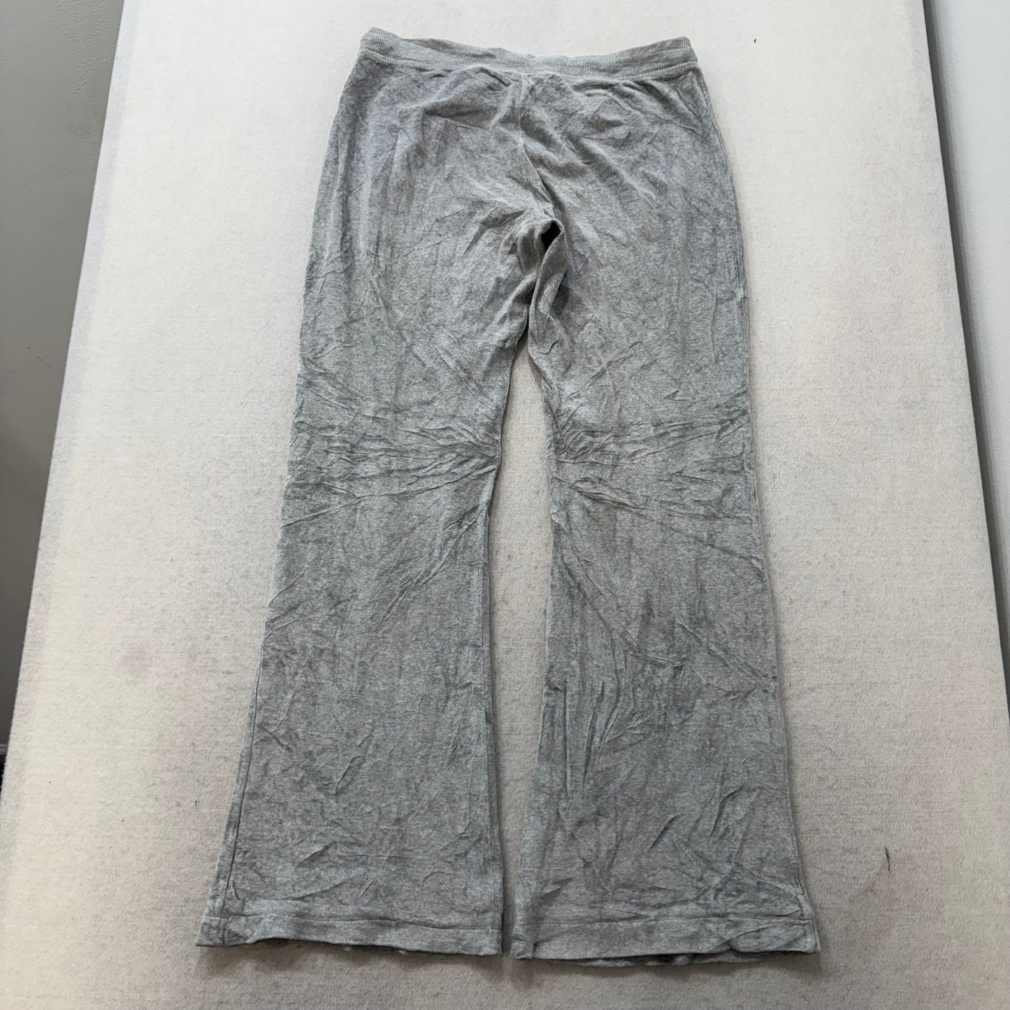 Juicy Couture Women's Heather Gray Velour Flared Track Pant Loungewear Size M