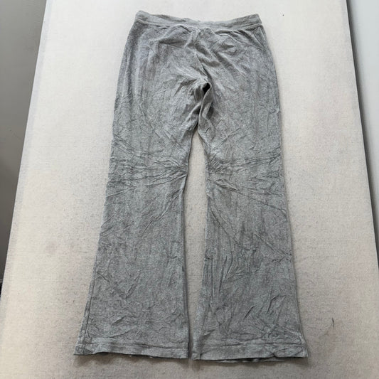 Juicy Couture Women's Heather Gray Velour Flared Track Pant Loungewear Size M