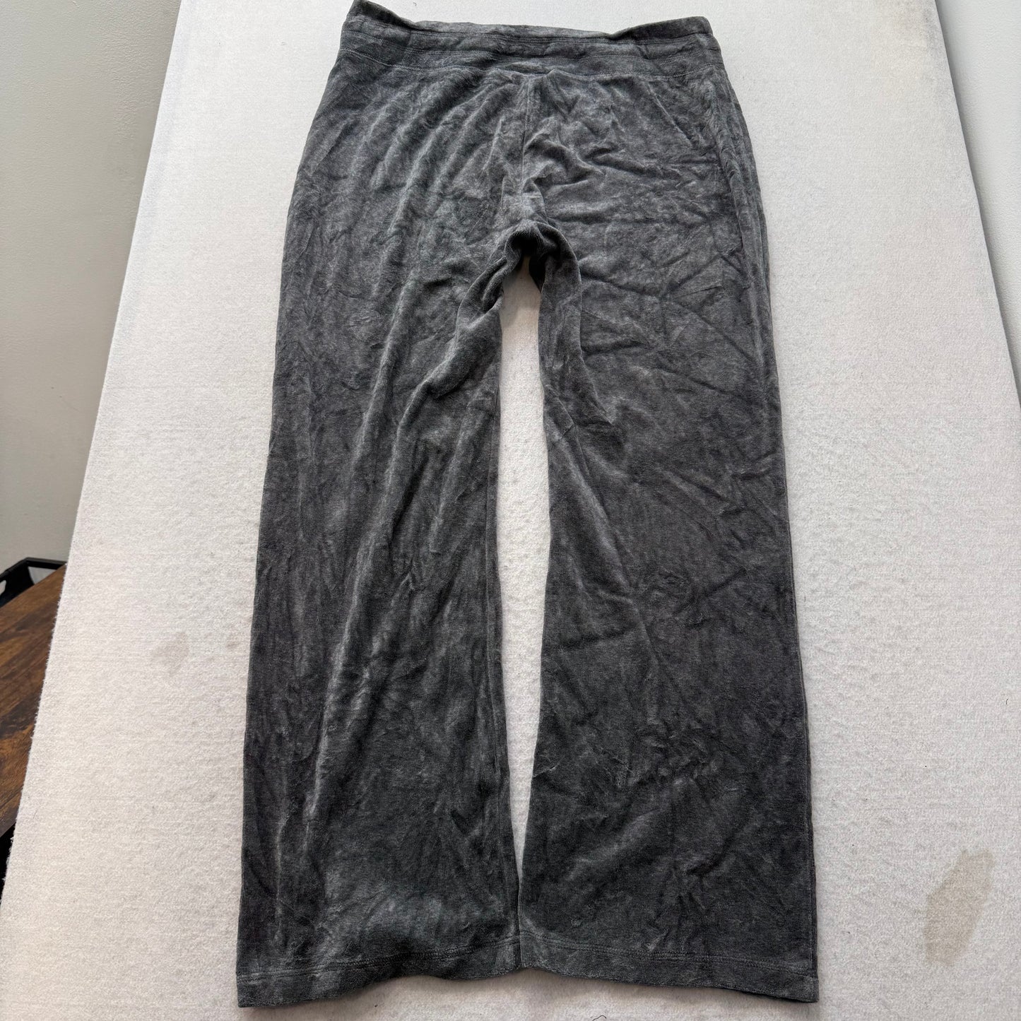 Vintage Juicy Couture Women's Charcoal Gray Velour Tracksuit Set Y2k Size L/XL