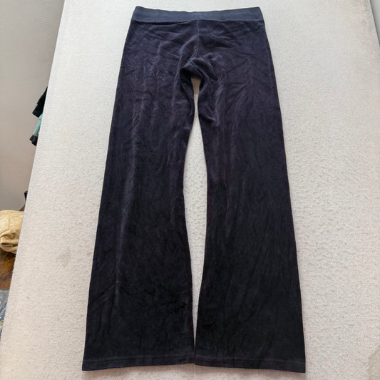 Juicy Couture Women's Navy Velour Flared Track Pant Drawstring Loungewear Size S