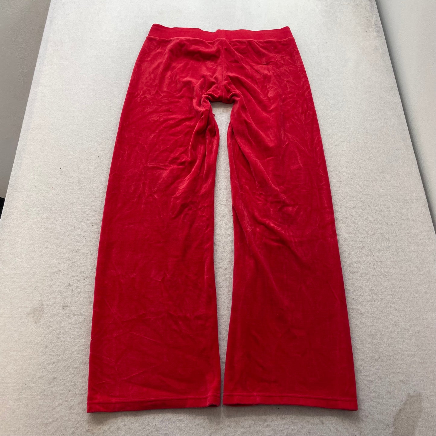 Juicy Couture Scottie Dogs Women's Red Velour Tracksuit Set Hoodie & Pant Size M