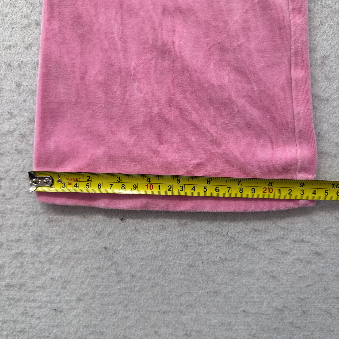 Vintage Juicy Couture Women's Pink Velour Flared Track Pants Loungewear Size S