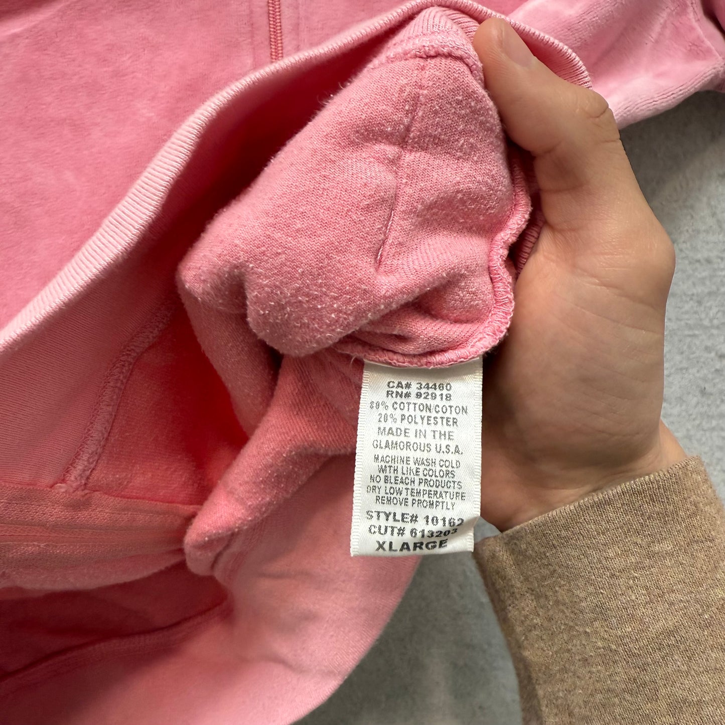 2003 Vintage Juicy Couture Women's Dusty Pink Velour Zip-Up Hoodie Y2K Size XL