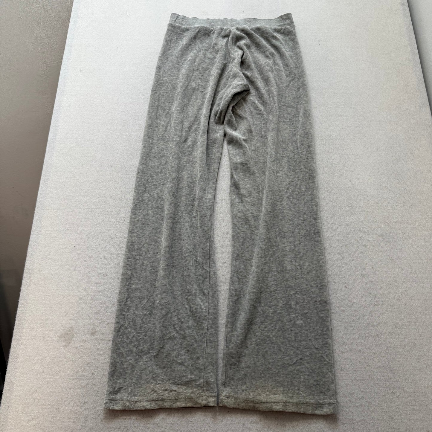 2003 Vintage Juicy Couture Women's Heather Gray Velour Flared Track Pant Size S