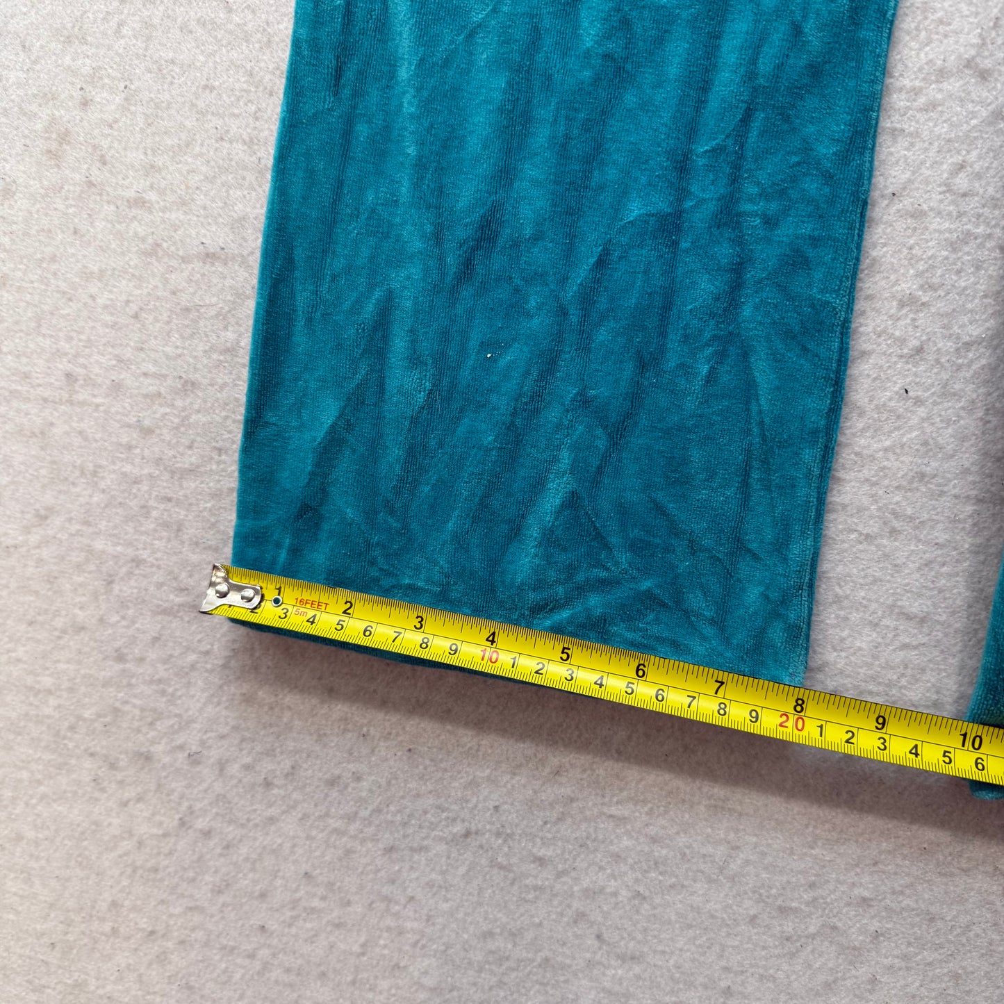 Juicy Couture Women's Teal Blue Velour Flared Track Pant Loungewear Y2K Size S