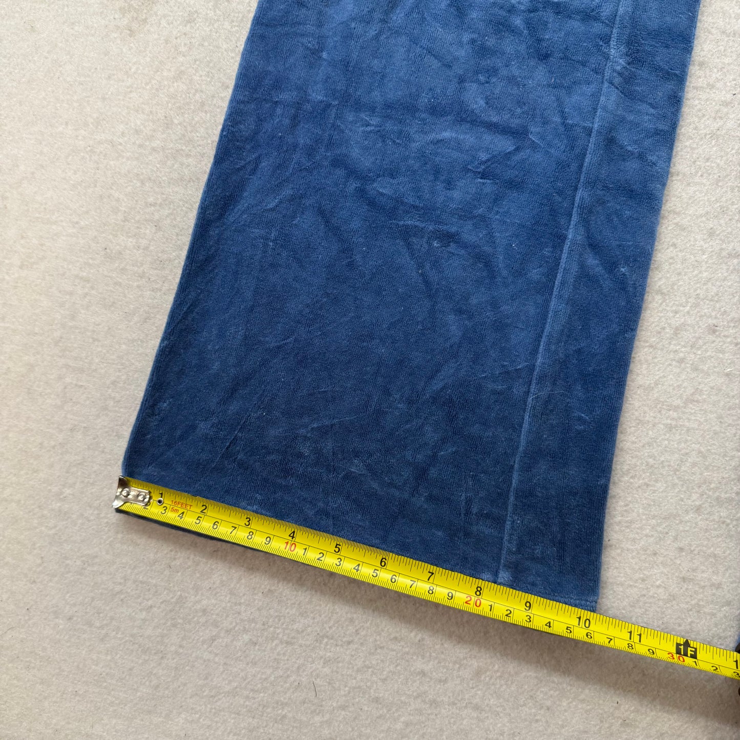 Juicy Couture Women's Deep Sea Blue Velour Flared Track Pant Loungewear Size M