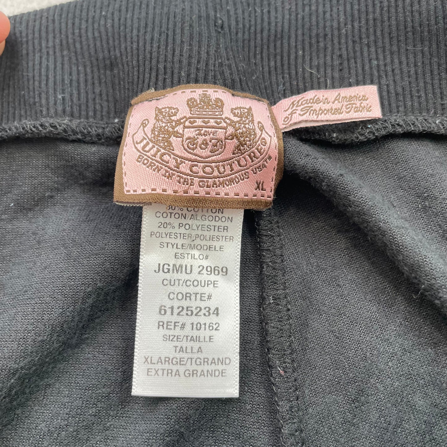 Juicy Couture Womens Black Velour Tracksuit Set Hoodie & Flared Pant Y2k Size XL