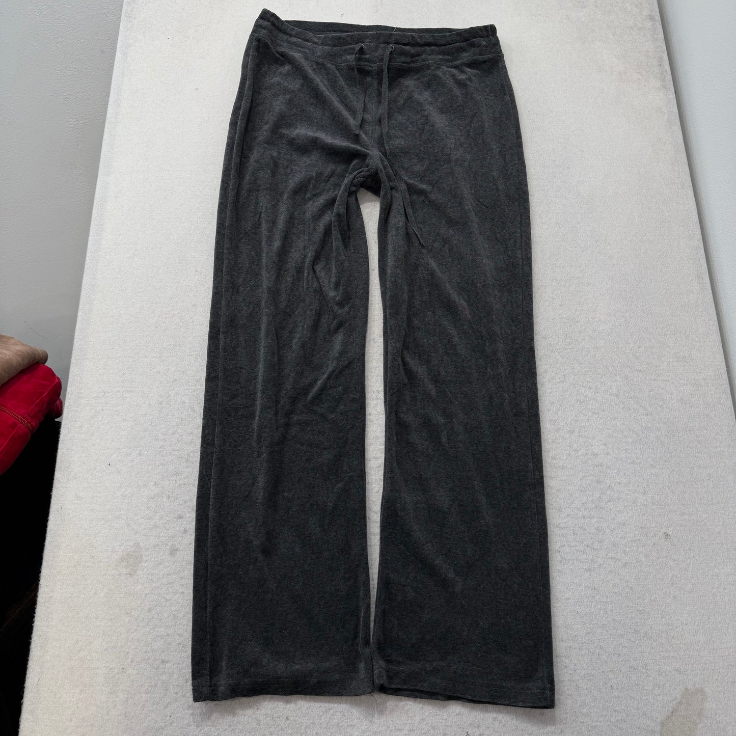 Juicy Couture Women's Charcoal Velour Tracksuit Set Hoodie & Flared Pant Size M/L