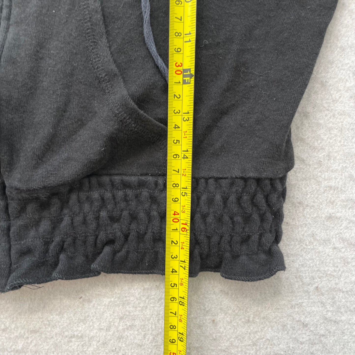 Vintage Bebe Women's Black Velour Zip-Up Cropped Hoodie Rhinestone Logo Size L