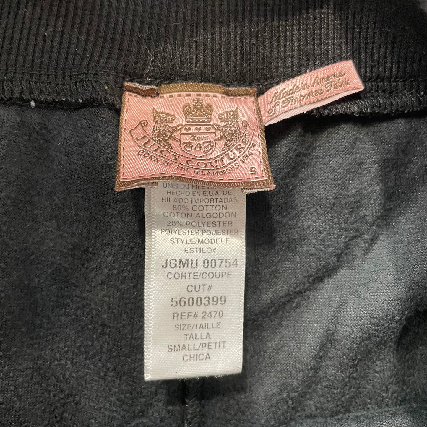 Vintage Juicy Couture Women's Black Velour Flared Track Pants Drawstring Size S