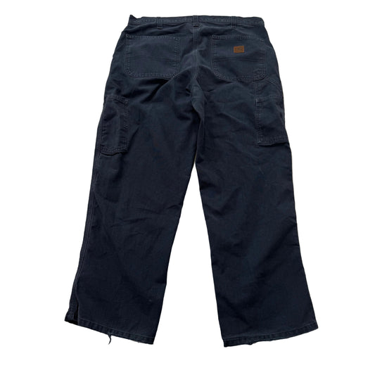 Carhartt Men's Black Washed Cargo Work Pants Dungaree Fit Mid-Rise Size 34 x 28