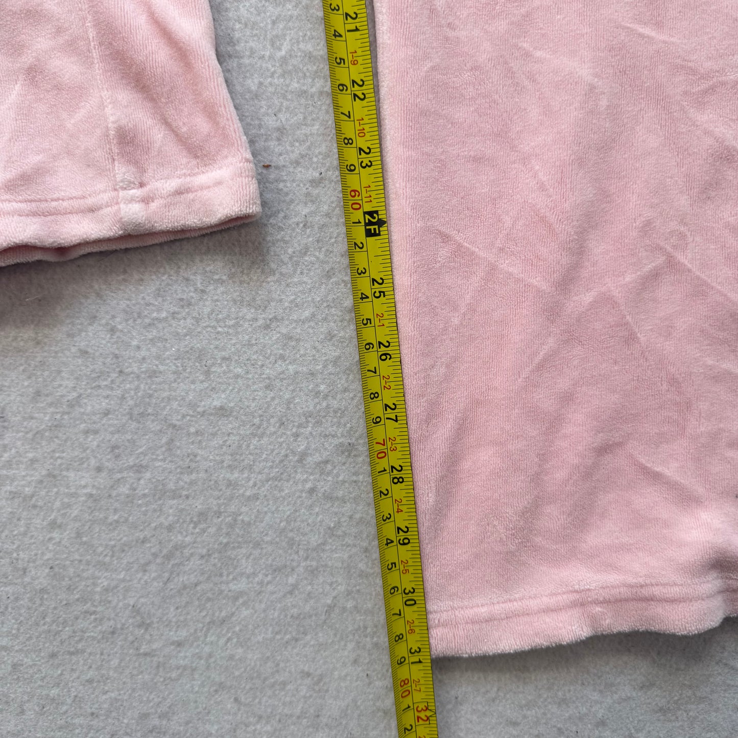 Juicy Couture Women's Pink Velour Flared Leg Track Pants Drawstring Logo Size M