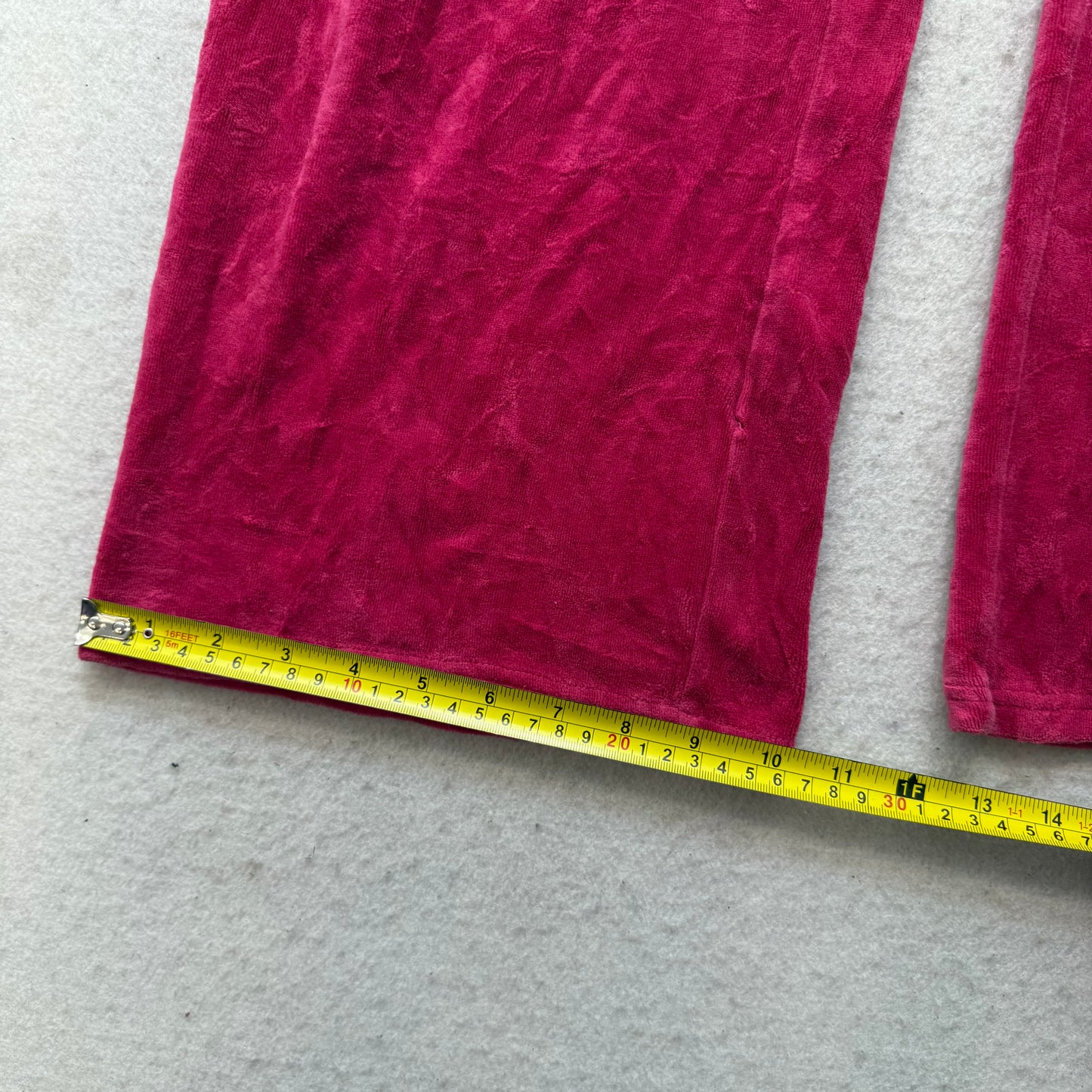 Juicy Couture Women's Raspberry Velour Flared Track Pant Loungewear Y2K Size M