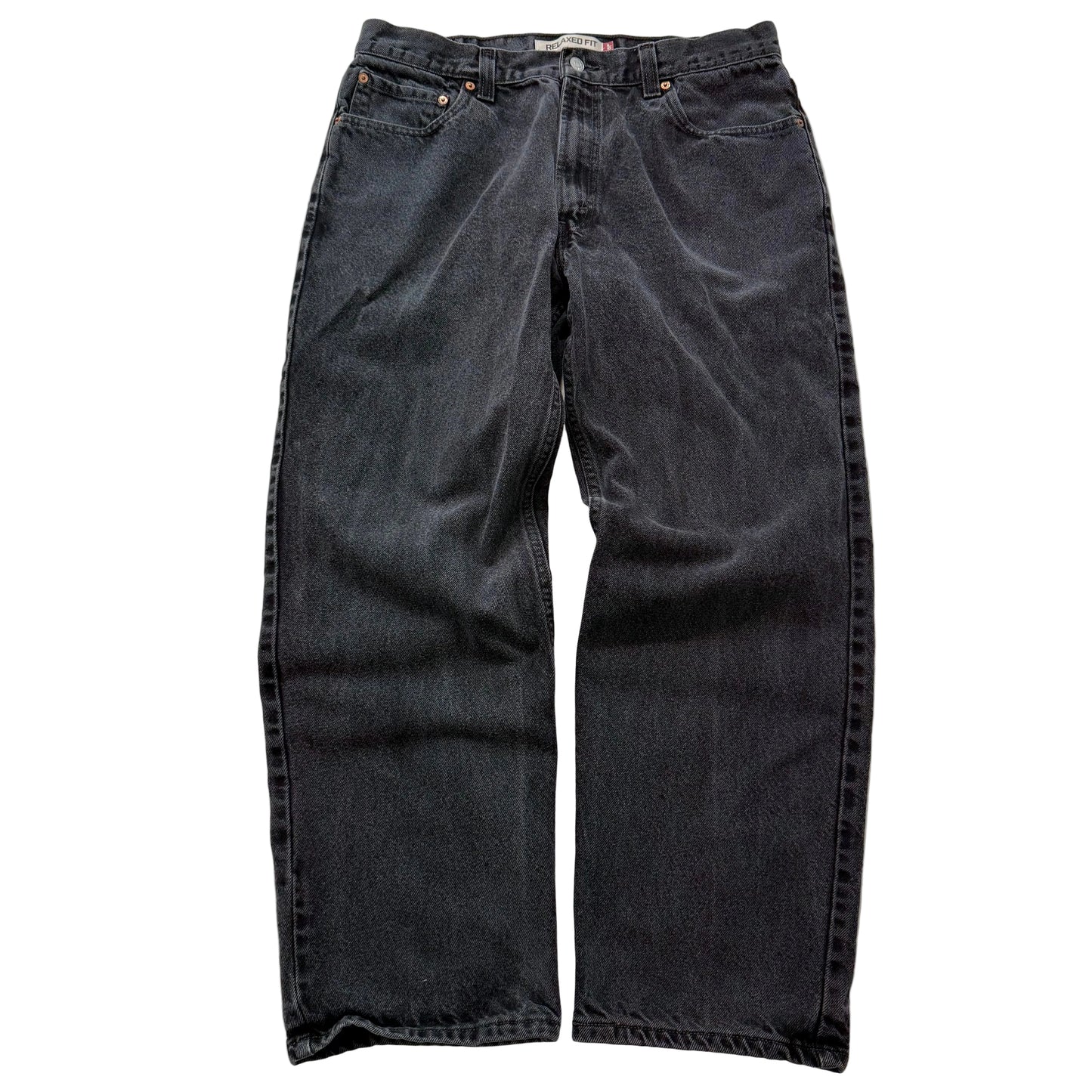 Levi's Strauss & Co 550 Men's Washed Black Denim Relaxed Fit Baggy Jeans Size 36