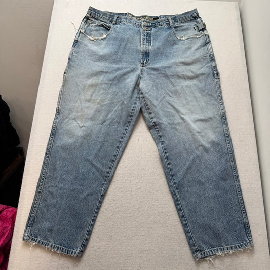 Paco Sports Men's Light Wash Blue Denim Baggy Wide Leg Carpenter Jeans Size 46