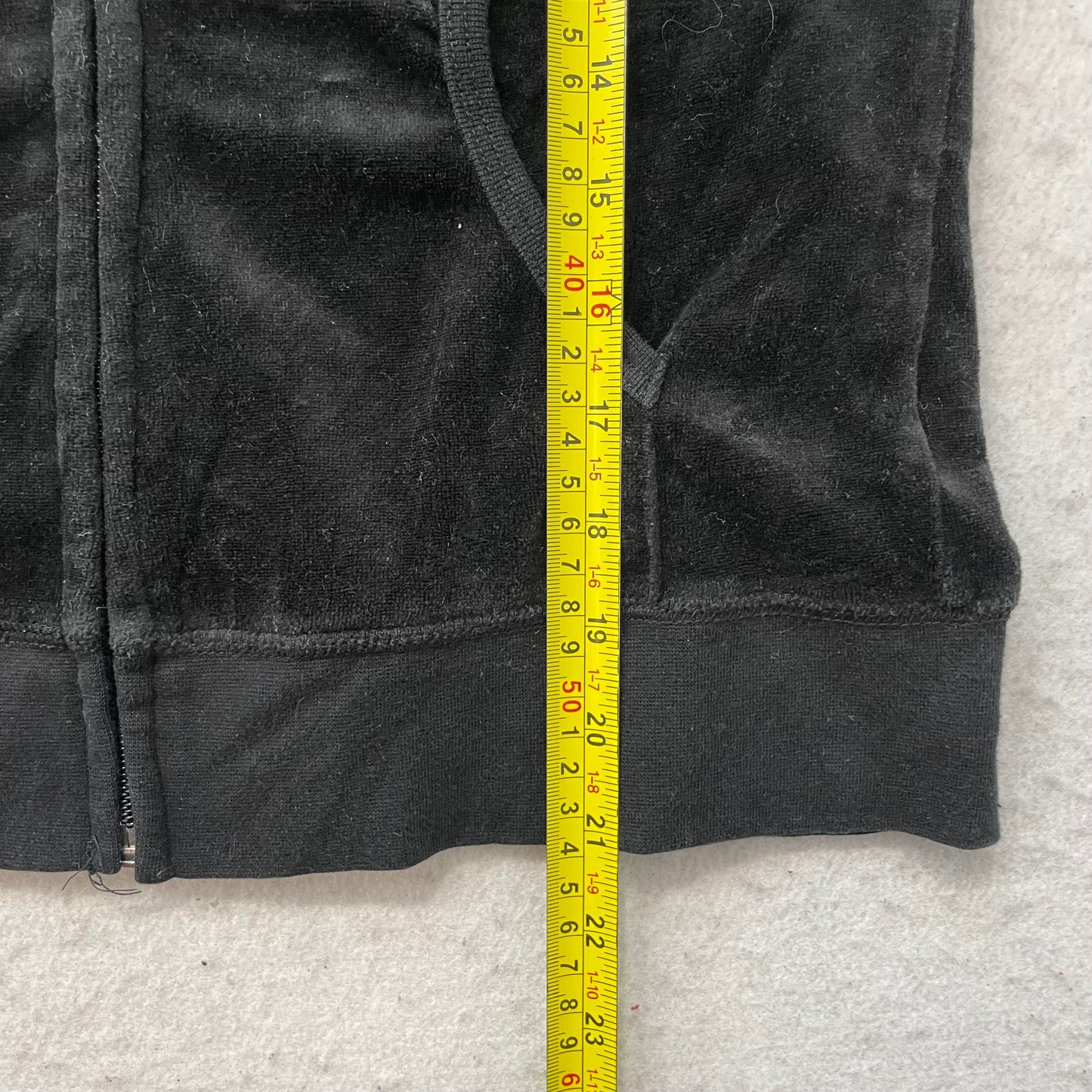 Juicy Couture Women's Black Velour Tracksuit Set Hoodie & Flared Pant Size M