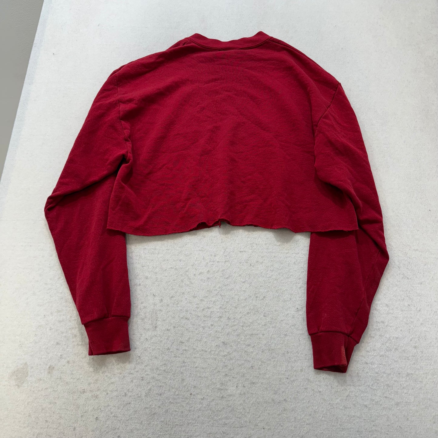 Vintage Red Oak Stanford Cardinal Women's Red Reworked Cropped Sweatshirt Size M