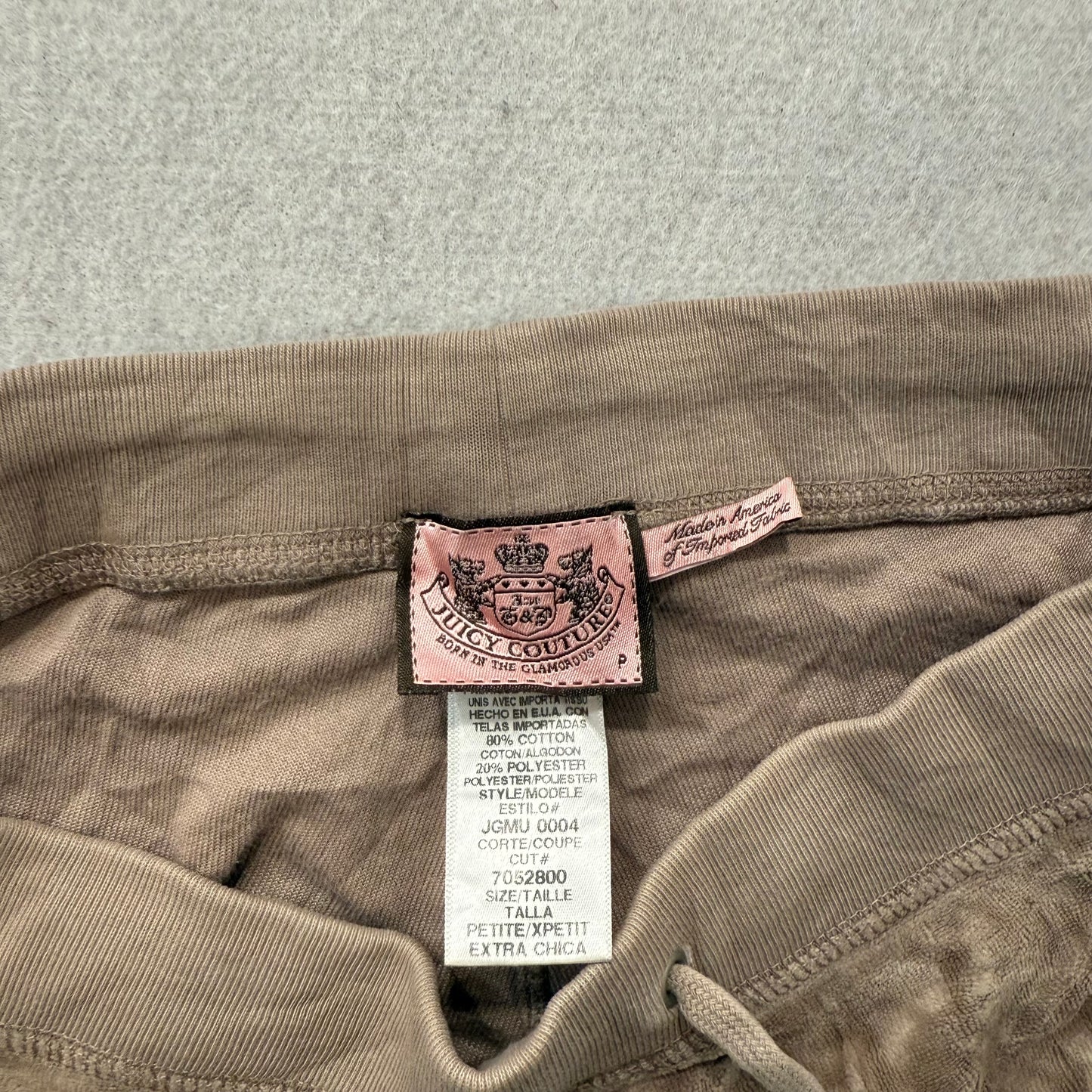 Juicy Couture Women's Camel Velour Flared Track Pant Loungewear Low Rise Size P