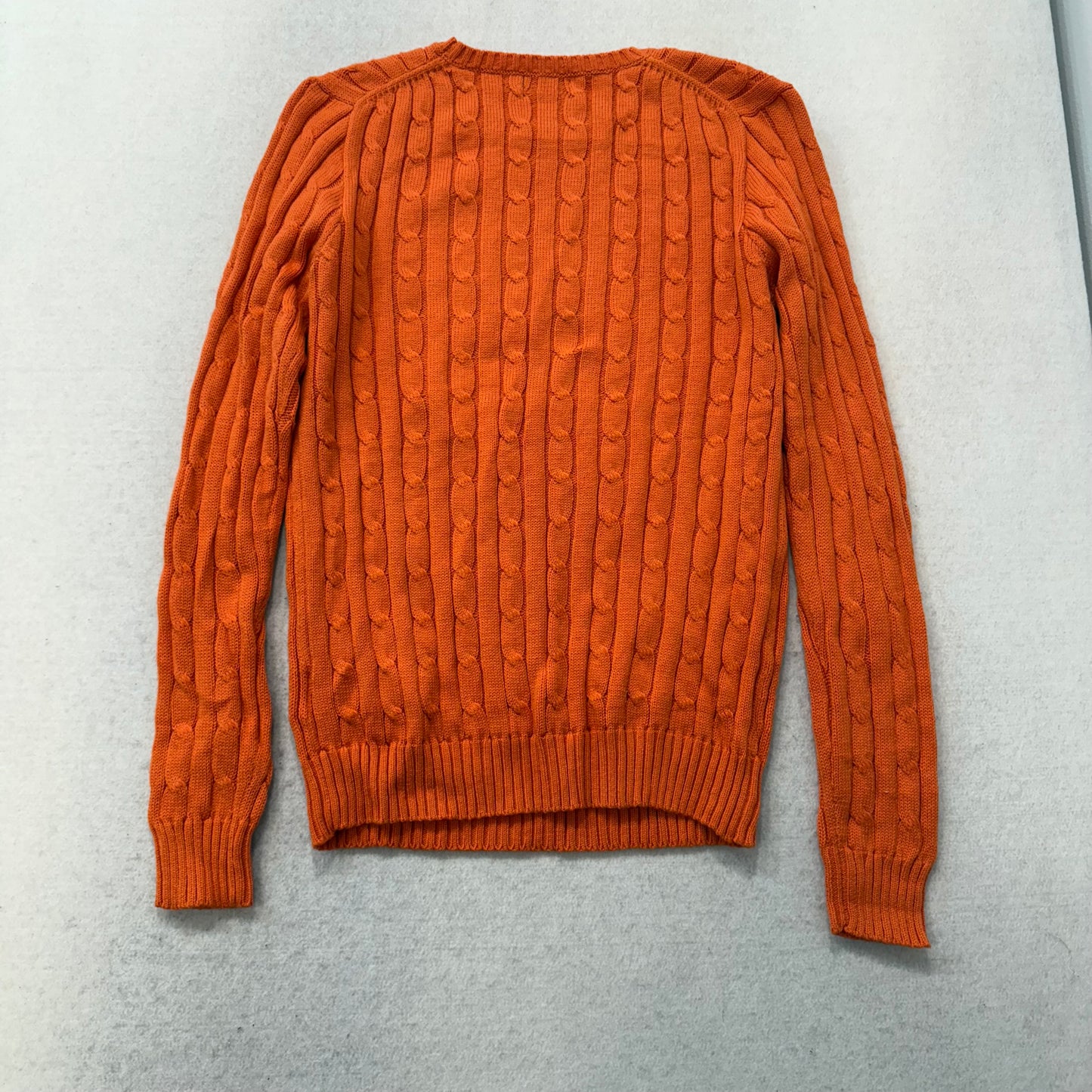 Polo Ralph Lauren Men's Orange Cable-Knit Sweater Heritage Style Logo Size S NWT