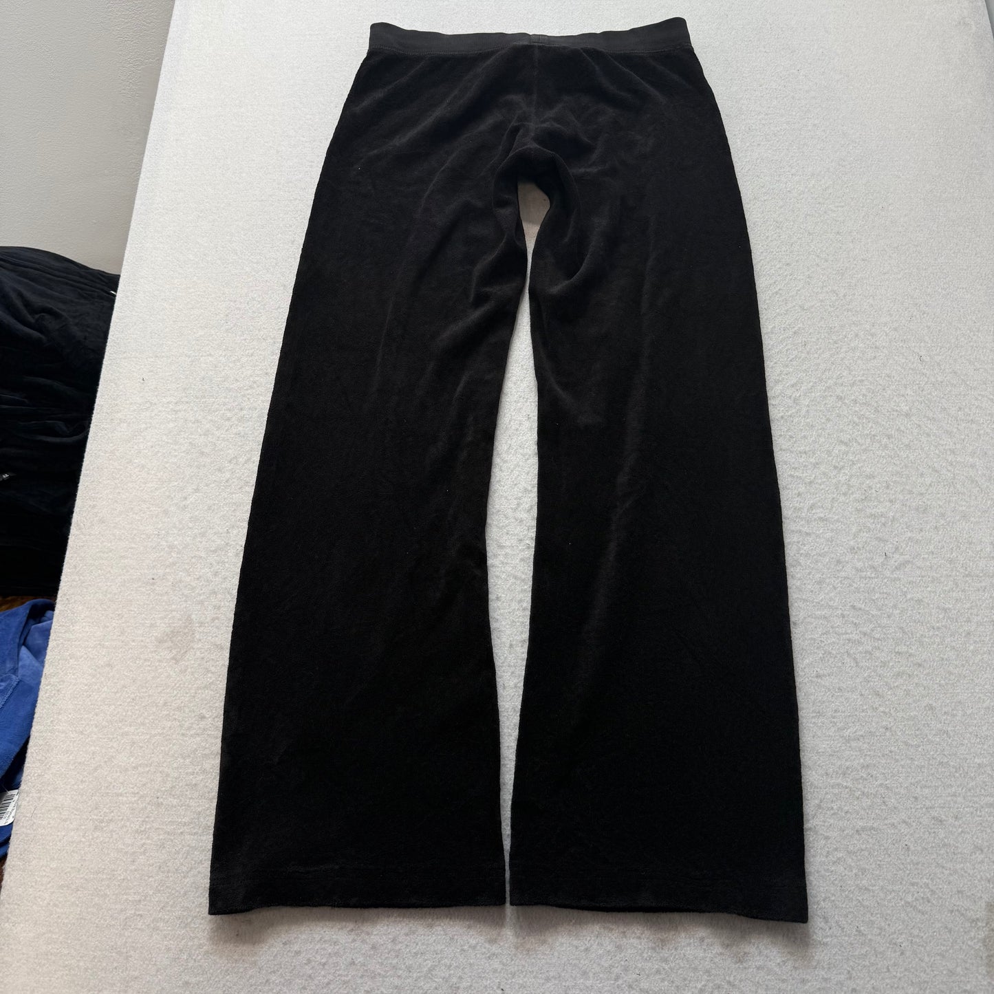 2003 Vintage Juicy Couture Women's Black Terry Cloth Flared Track Pants Size P