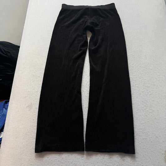 2003 Vintage Juicy Couture Women's Black Terry Cloth Flared Track Pants Size P