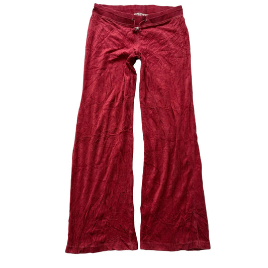 Vintage Juicy Couture Womens Brick Red Velour Flare Track Pant Loungewear Size S