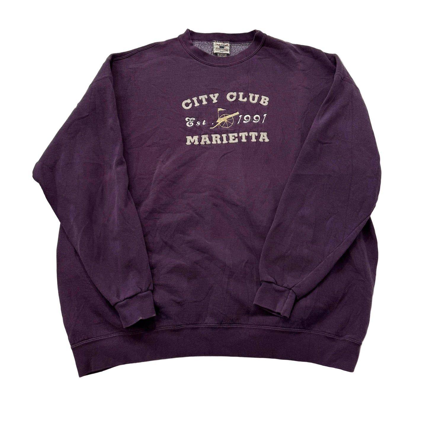 Oarsman 913 City Club Marietta Est. 1991 Purple Cotton Blend Sweatshirt Size 2X