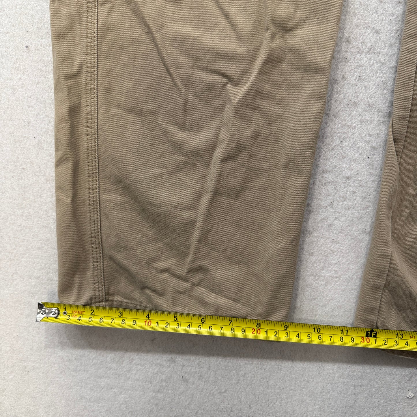 Wrangler Men's Khaki Cotton Relaxed Fit Cargo Pants Distressed Pocket Size 38x32