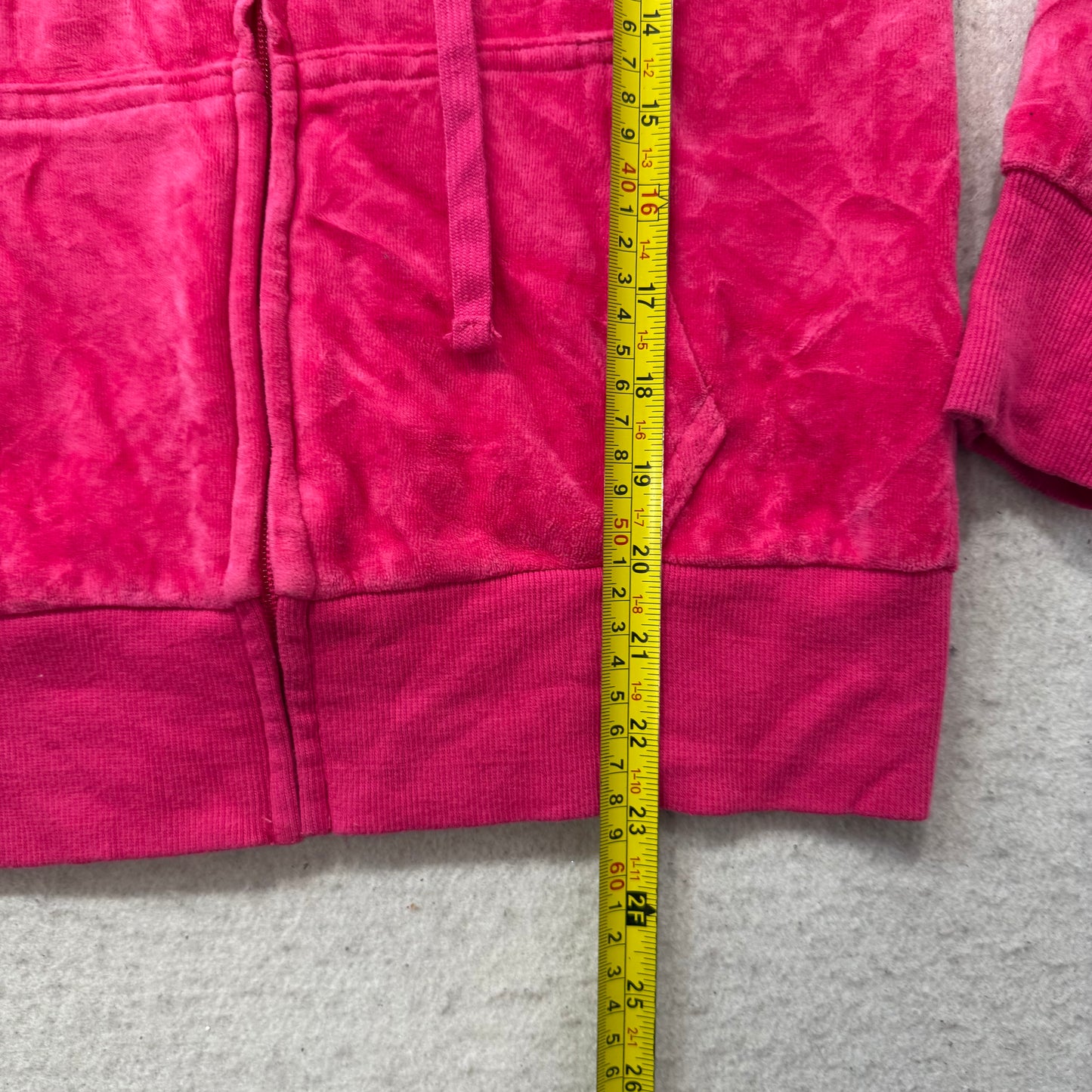 Vintage Juicy Couture Scottie Dogs Women's Pink Velour Hoodie Rhinestones Size S