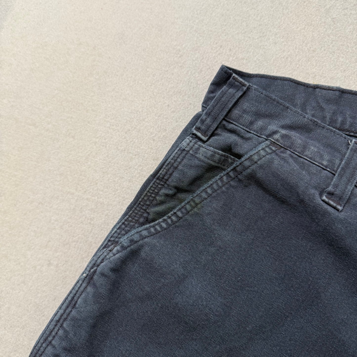 Carhartt Men's Black Washed Cargo Work Pants Dungaree Fit Mid-Rise Size 34 x 28