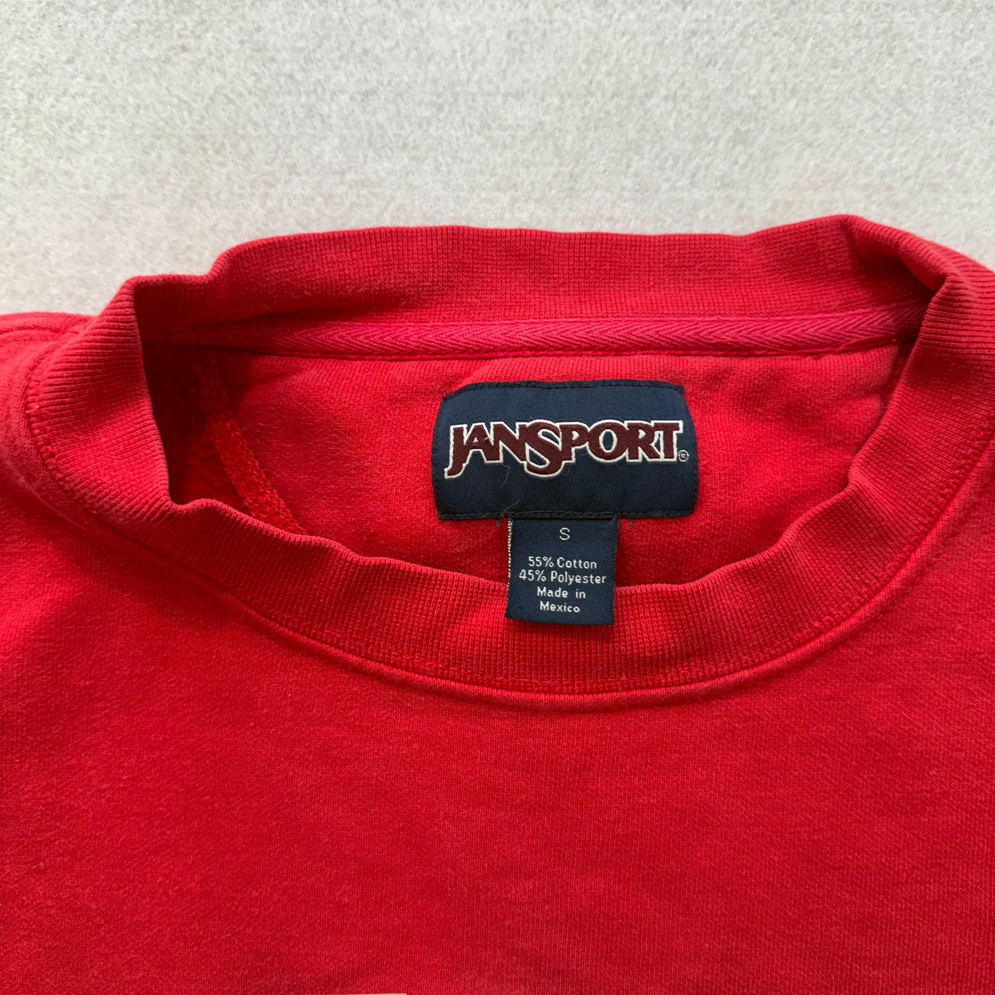 JanSport Men's Crimson Cotton Blend Collegiate Sweatshirt Crewneck Logo Size S