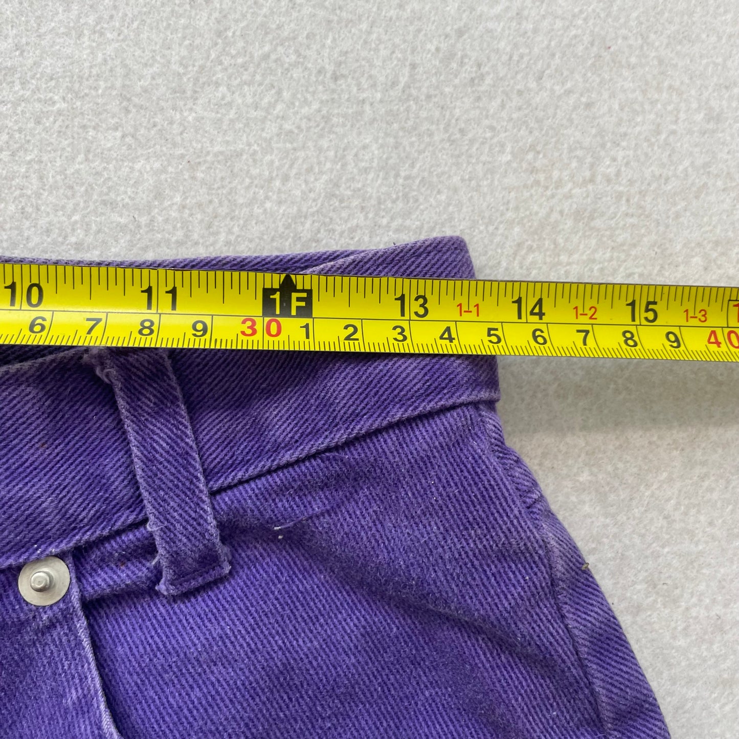 Carolina Colours Women’s Purple 100% Cotton Denim Shorts High Waisted Size 11/12