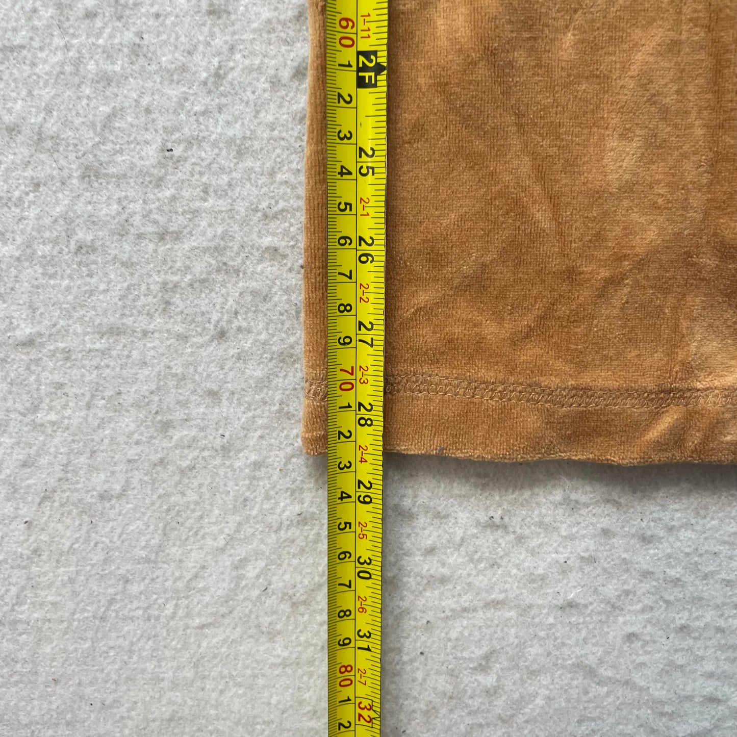 Vintage Juicy Couture Women's Camel Velour Flared Track Pants Drawstring Size L