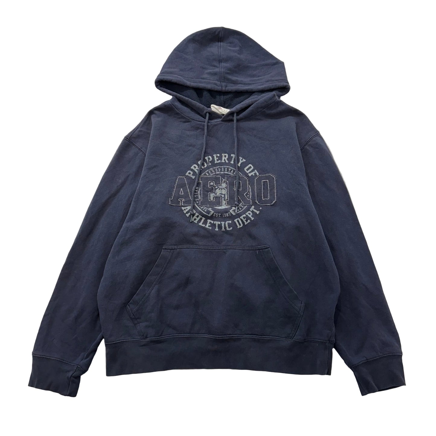 Aeropostale Navy Cotton Blend Hoodie Long Sleeves Logo Limited Edition Size M