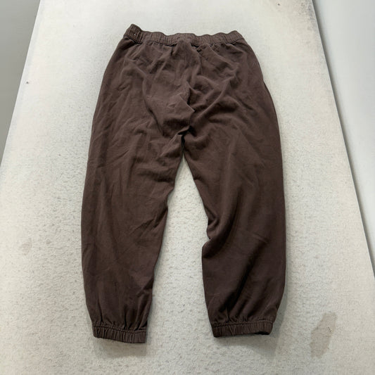 Nike Men's Dark Brown Joggers Cinch Hem Drawstring Swoosh Logo Performance Size M