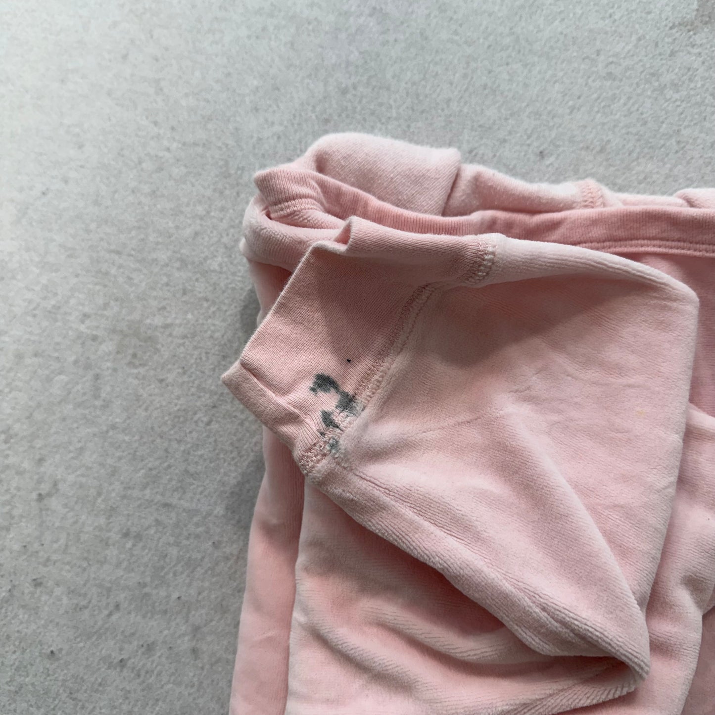 Vintage Juicy Couture Women's Baby Pink Velour Full Zip Hoodie Pockets Size L