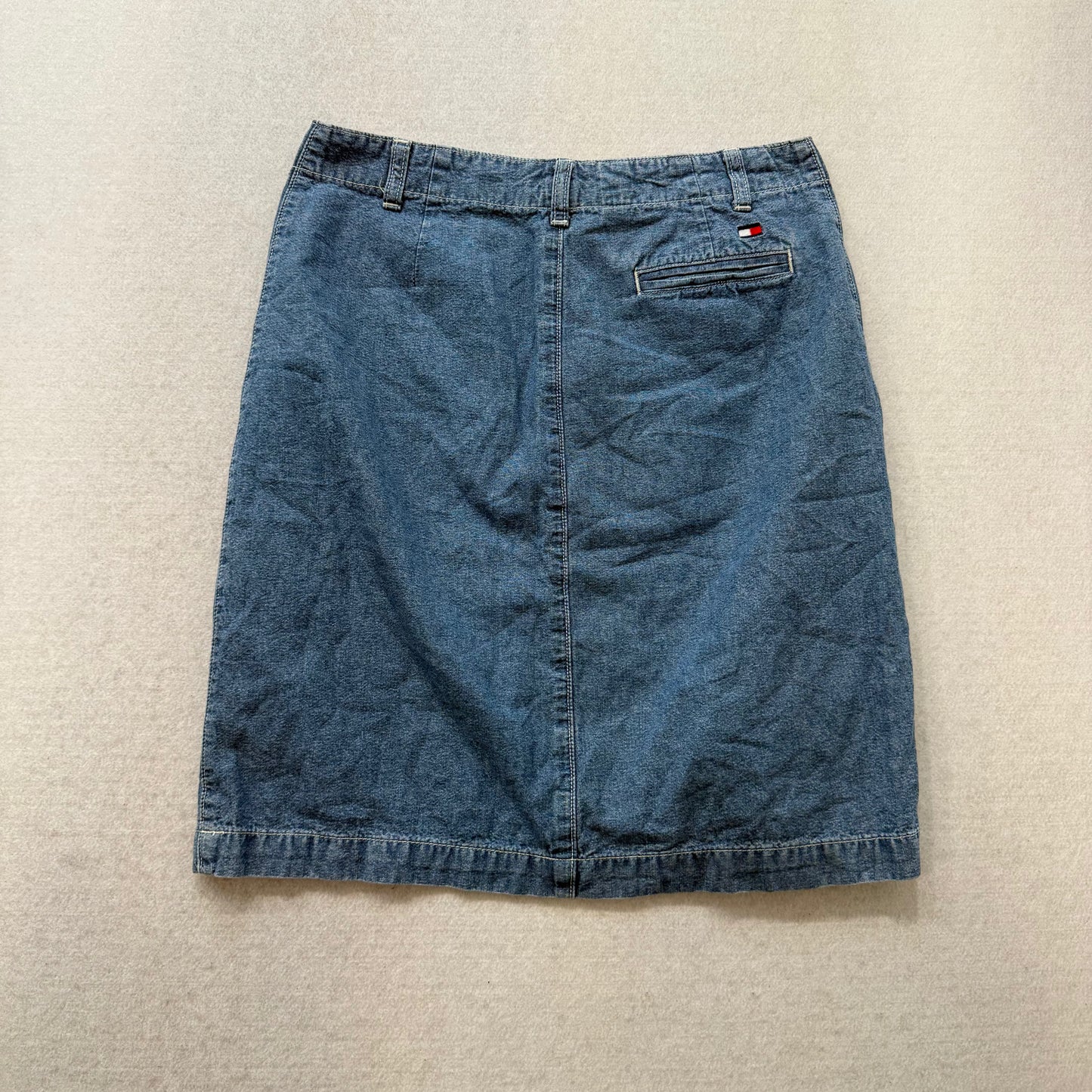Tommy Hilfiger Blue Denim Skirt Size S Classic Button Fly