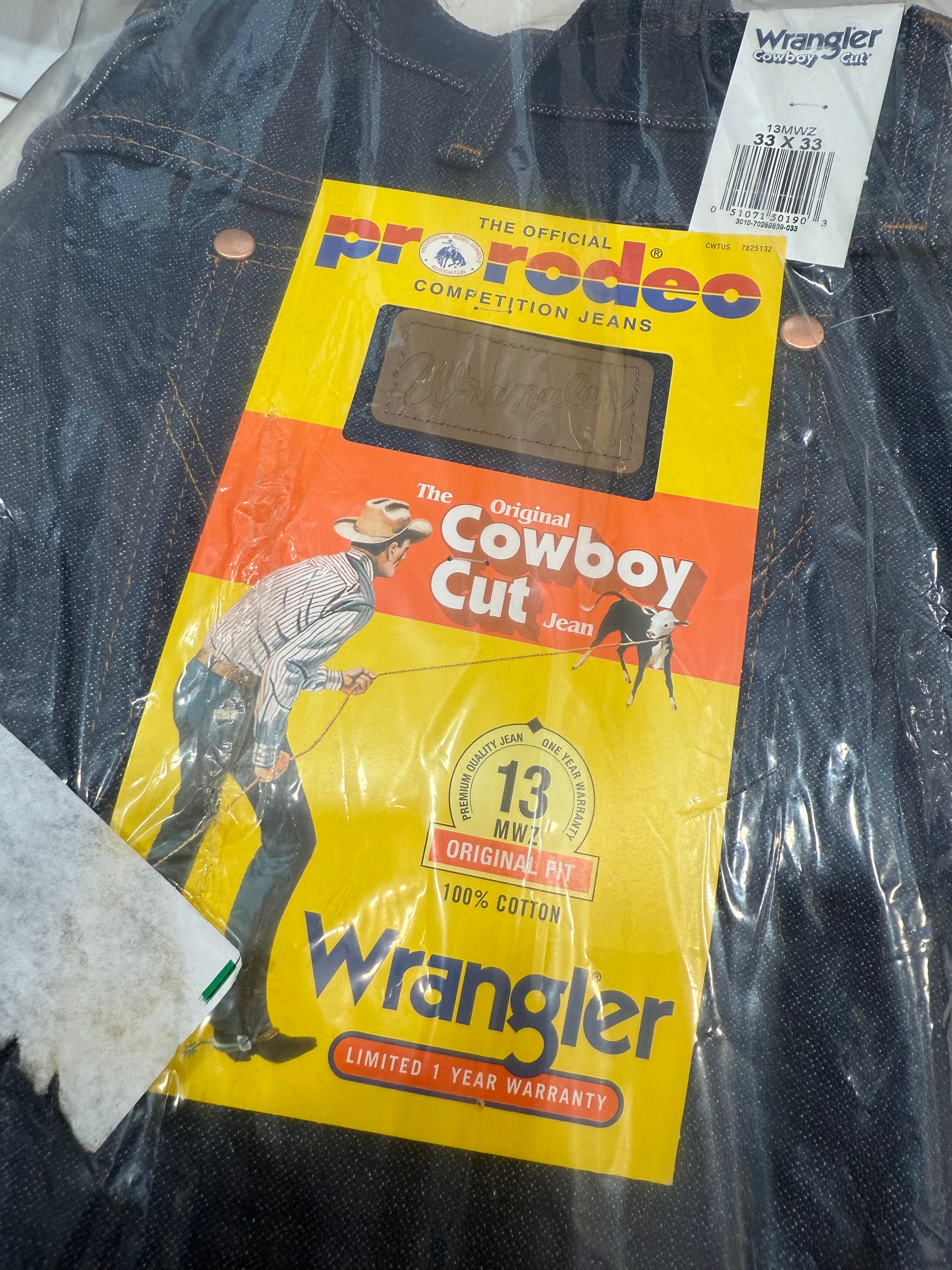 WRANGLER Original Cowboy Cut 13MWZ 100% Cotton Jeans 33x33 - Clean Curriculums 