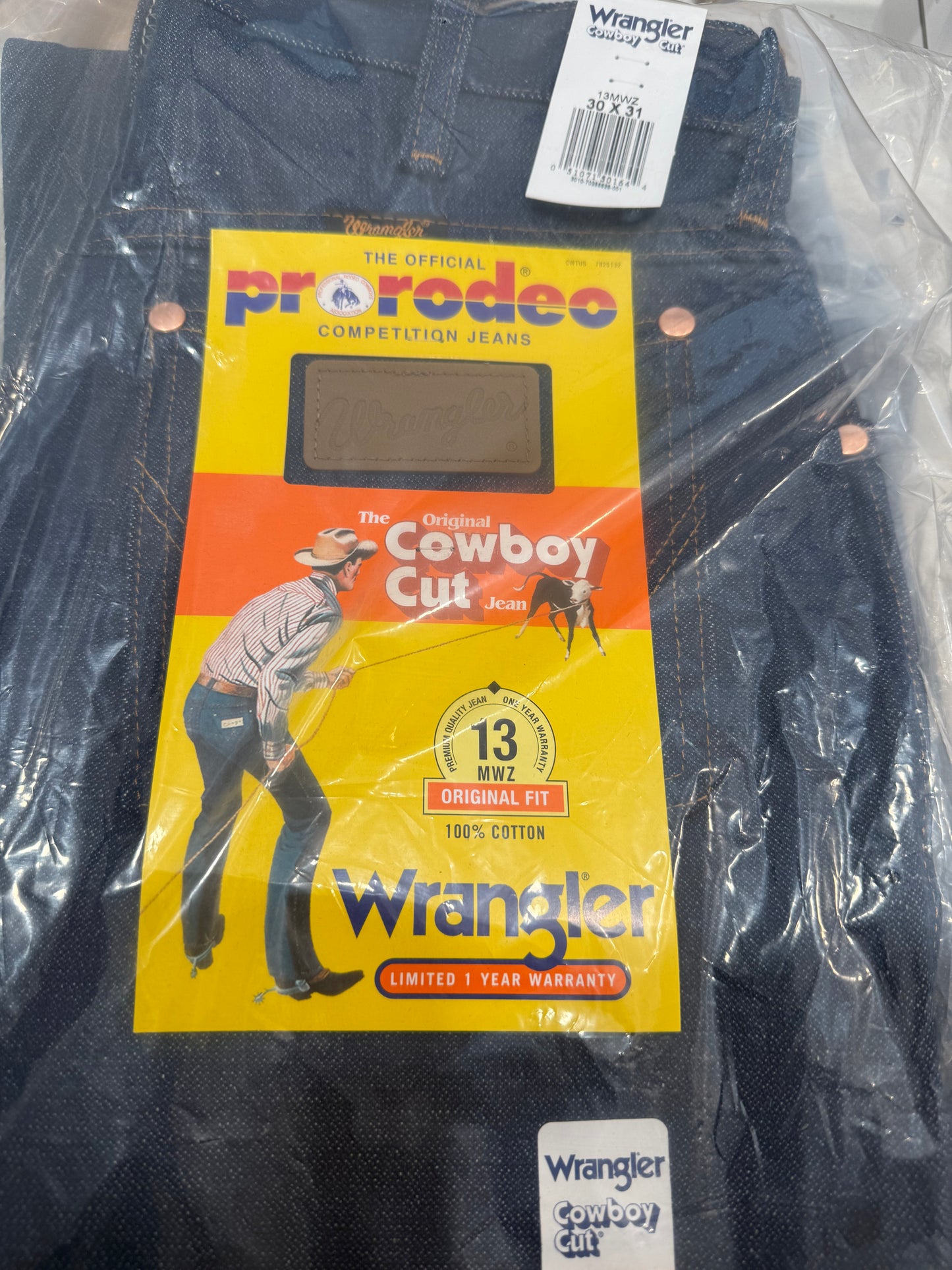 WRANGLER Original Cowboy Cut 13MWZ 100% Cotton Jeans 30x31 - Clean Curriculums 