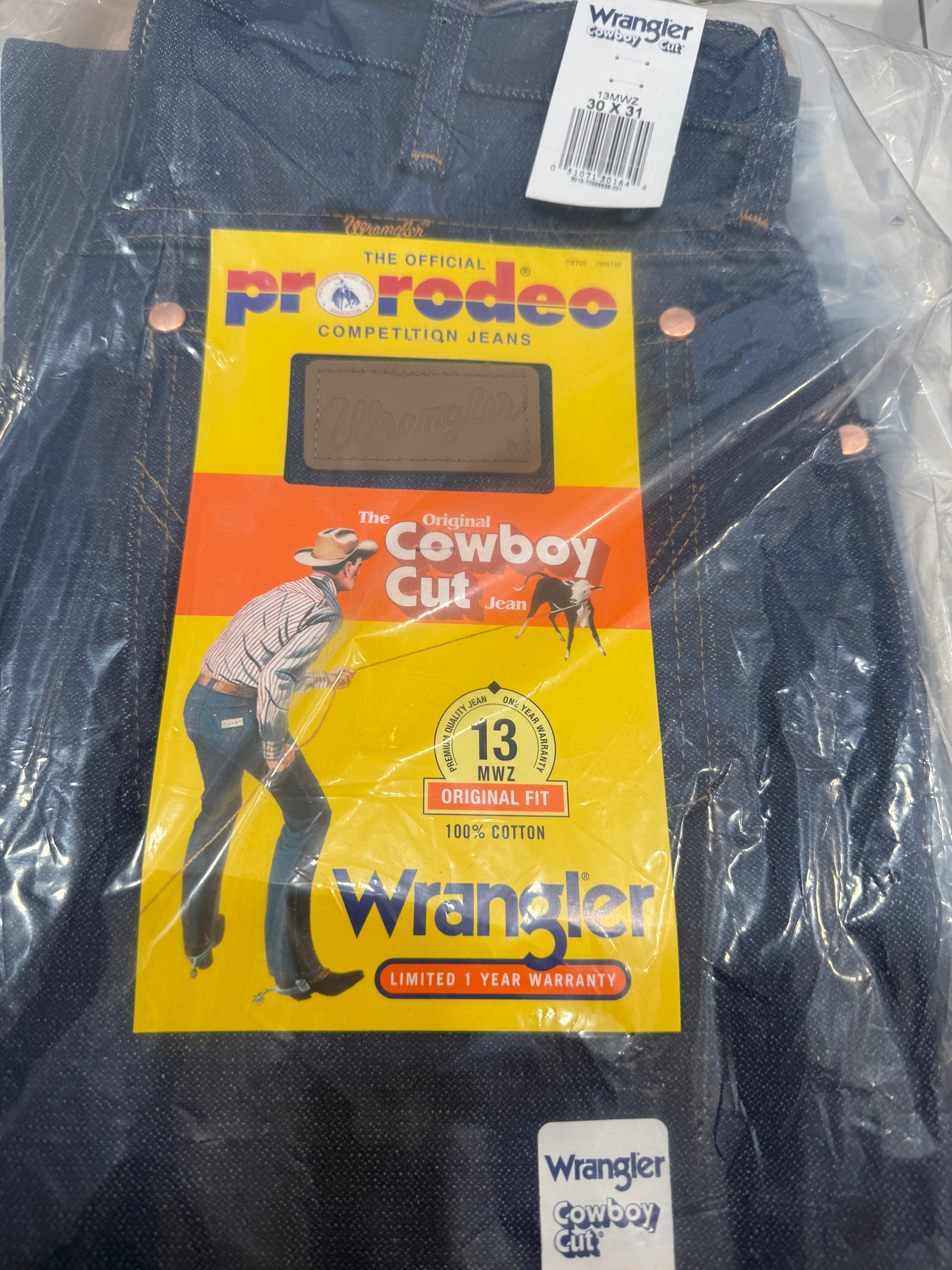 WRANGLER Original Cowboy Cut 13MWZ 100% Cotton Jeans 30x31 - Clean Curriculums 